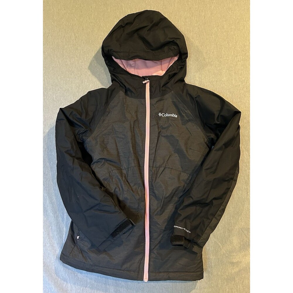 Columbia Omni-Tech Girls M Ski Winter Jacket Youth Black & Pink